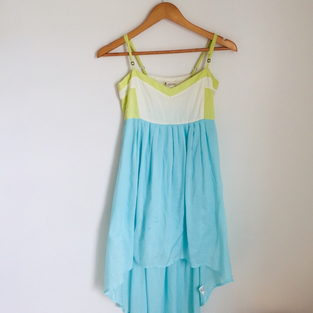 Billabong Aqua and White High Low Dress